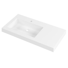 Essential Accessible 900mm Gloss White Composite Wall Hung Basin